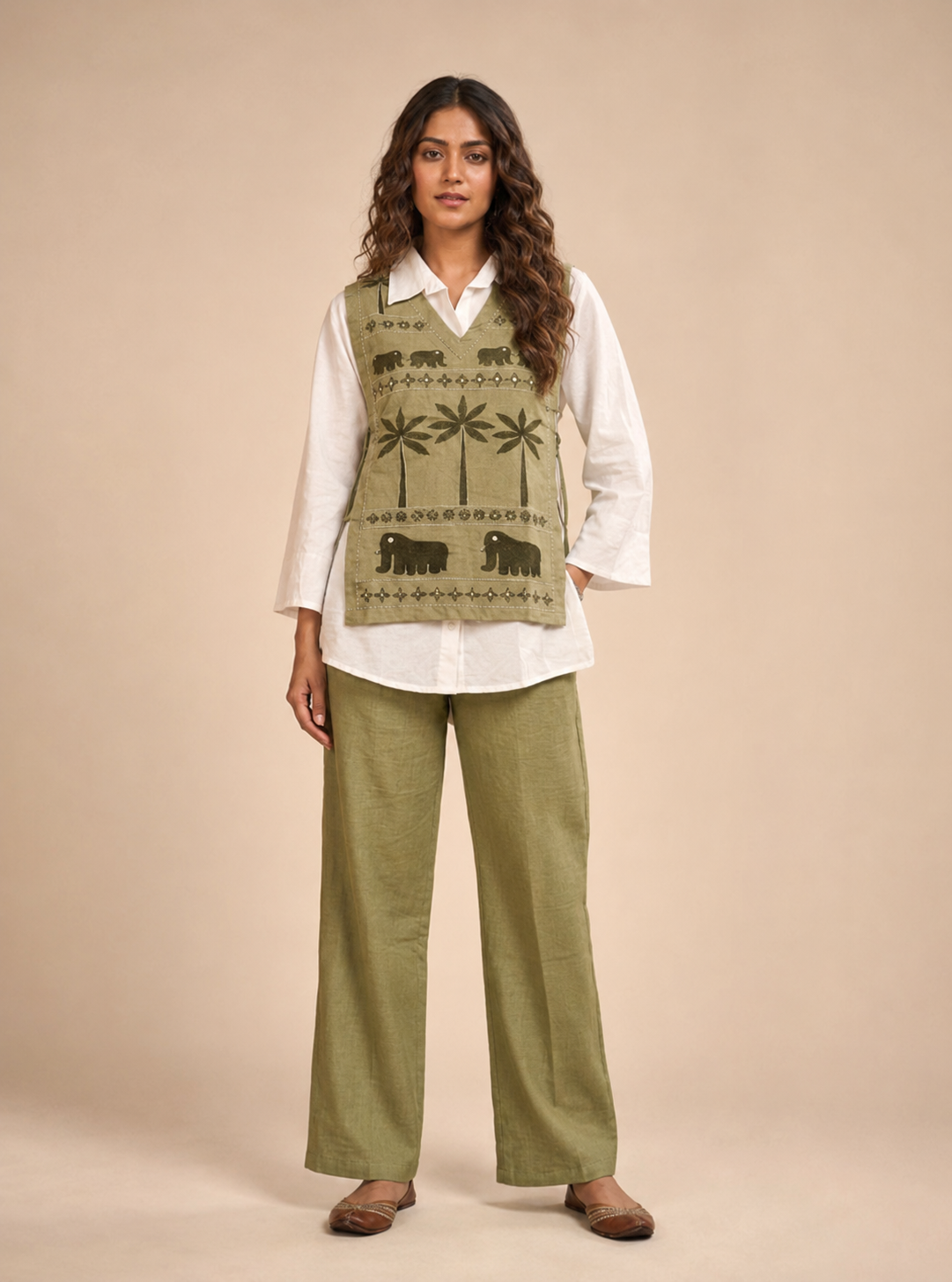 Olive Heritage Layered Co-ord Set