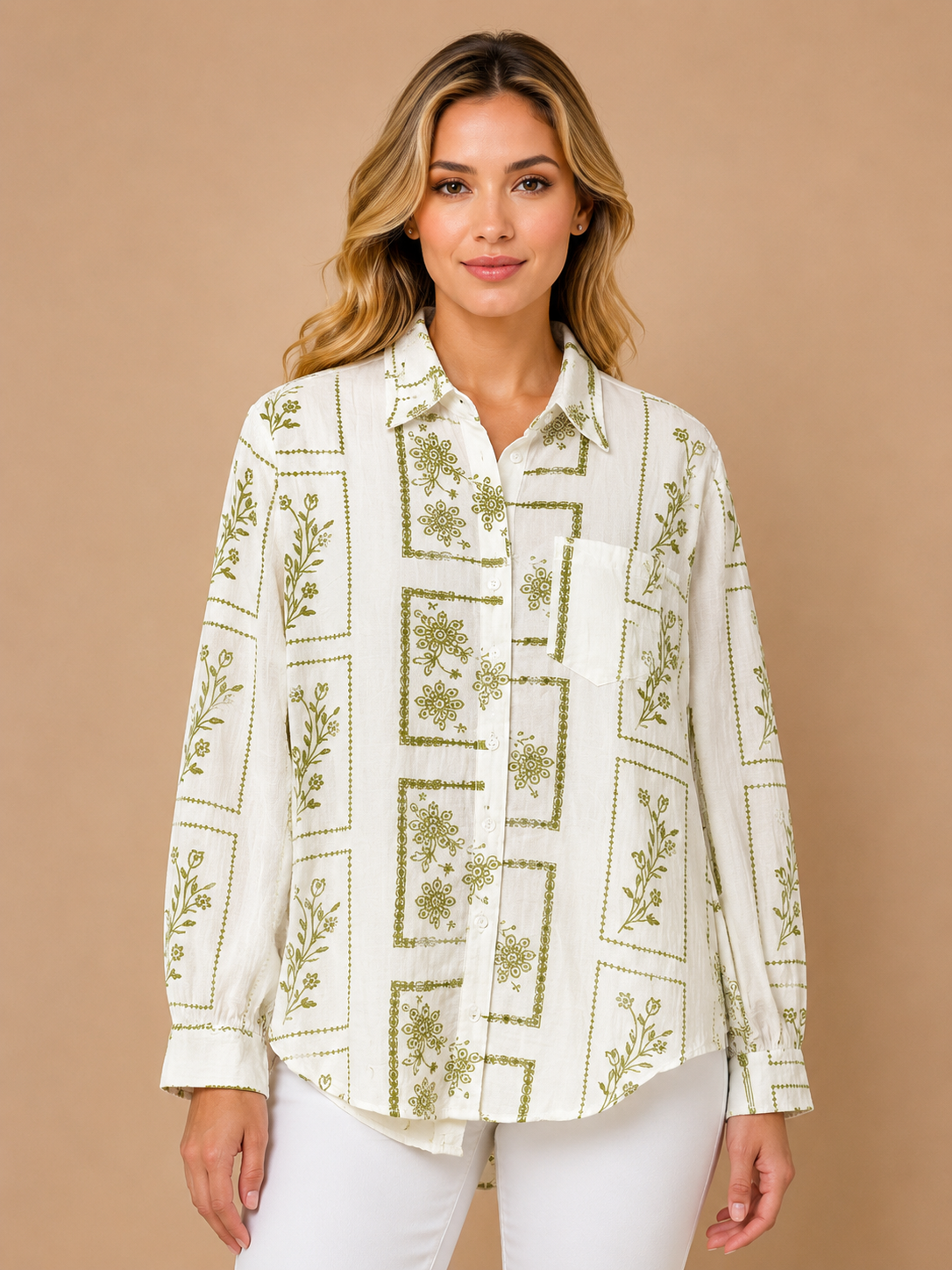 Azure Green Garden Shirt view 1
