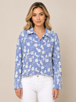 Stripe Floral Embroidered Shirt thumbnail