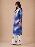 Indigo Check Kurta Palazzo Set crop asset thumbnail