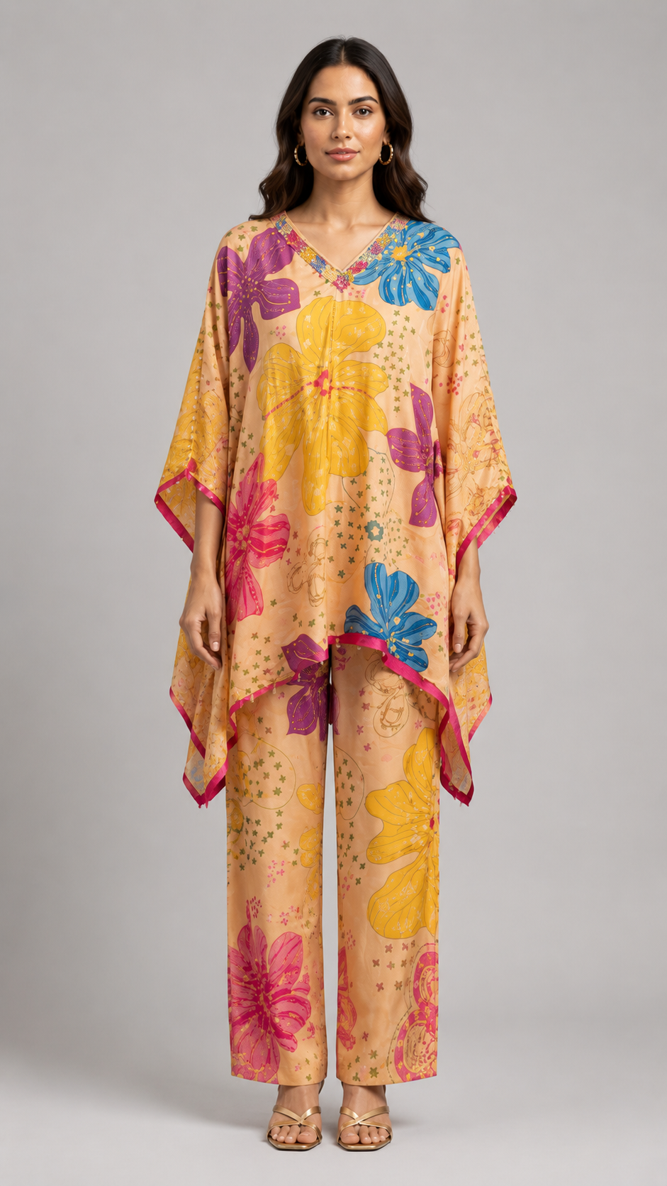 Floral Kaftan Co-ord Set view 3