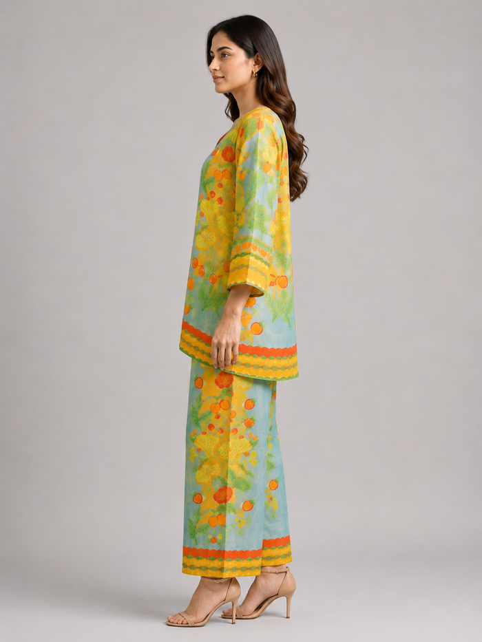 Mustard Floral Printed Co-ord Set Alternate