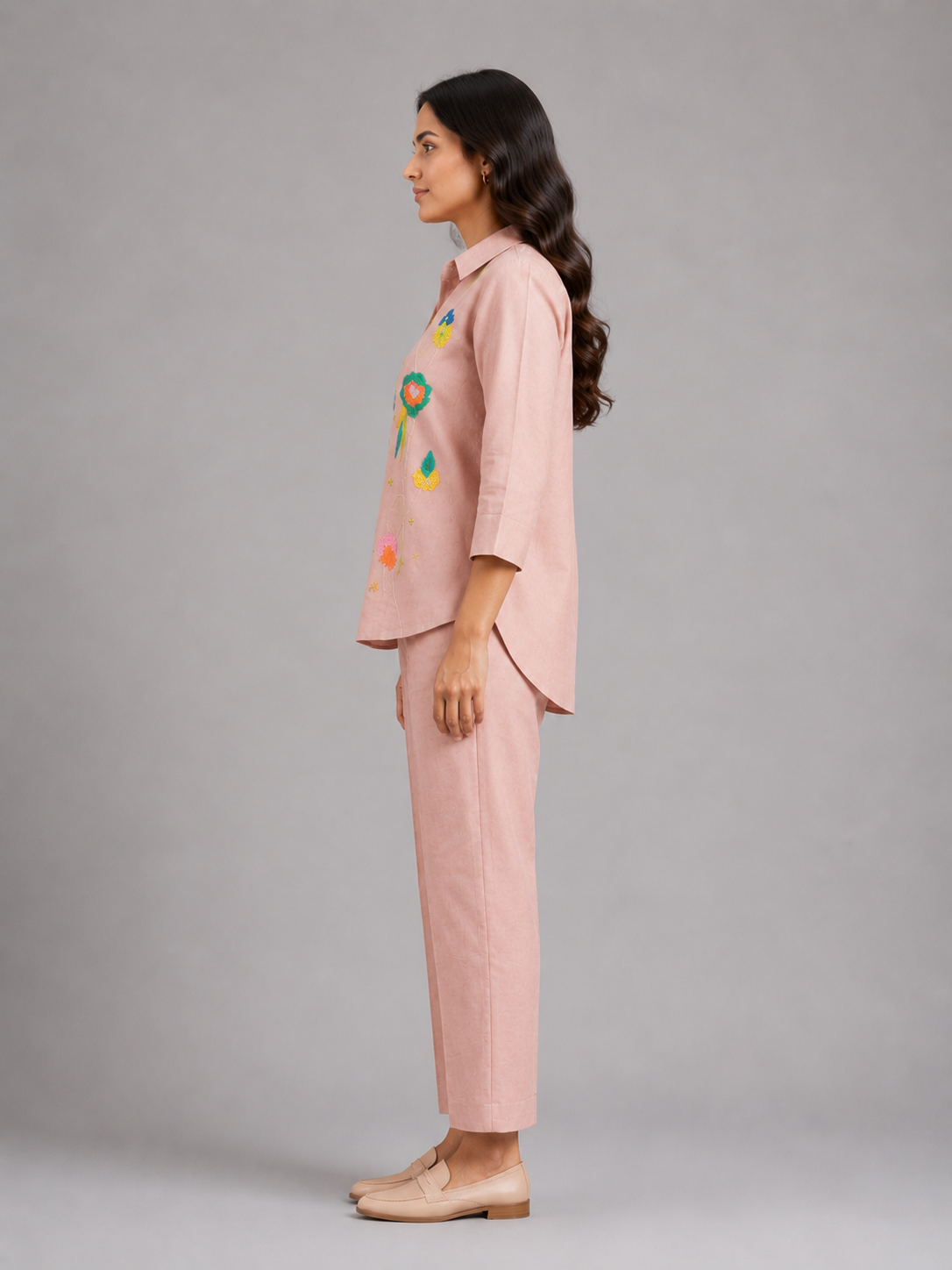 Blush Pink Embroidered Co-ord Set view layout card 2