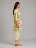 Cream Floral Printed Cotton Co-ord Set crop asset thumbnail
