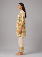 Cream Floral Printed Cotton Co-ord Set crop asset thumbnail