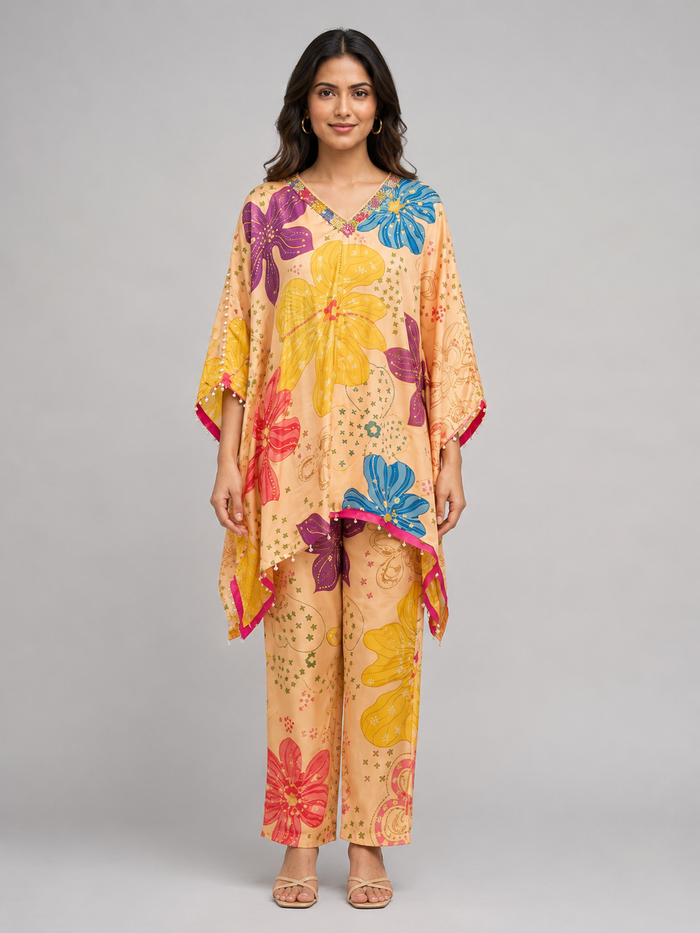 Floral Kaftan Co-ord Set Front