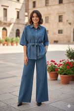 Denim co-ord set crop asset thumbnail