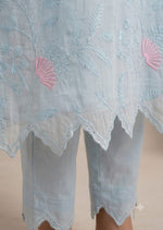 Sheer pastel powder-blue linen or cotton organza. crop asset thumbnail
