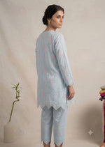 Sheer pastel powder-blue linen or cotton organza. crop asset thumbnail